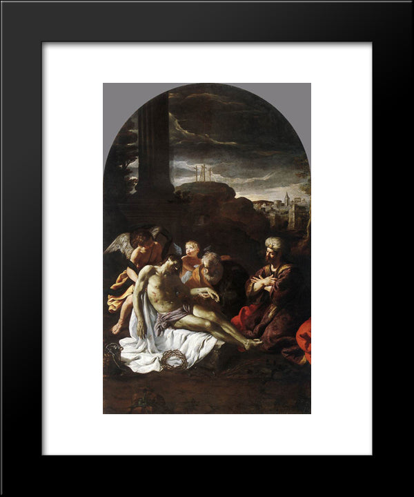 Pieta 20x24 Black Modern Wood Framed Art Print Poster by Cortona, Pietro da