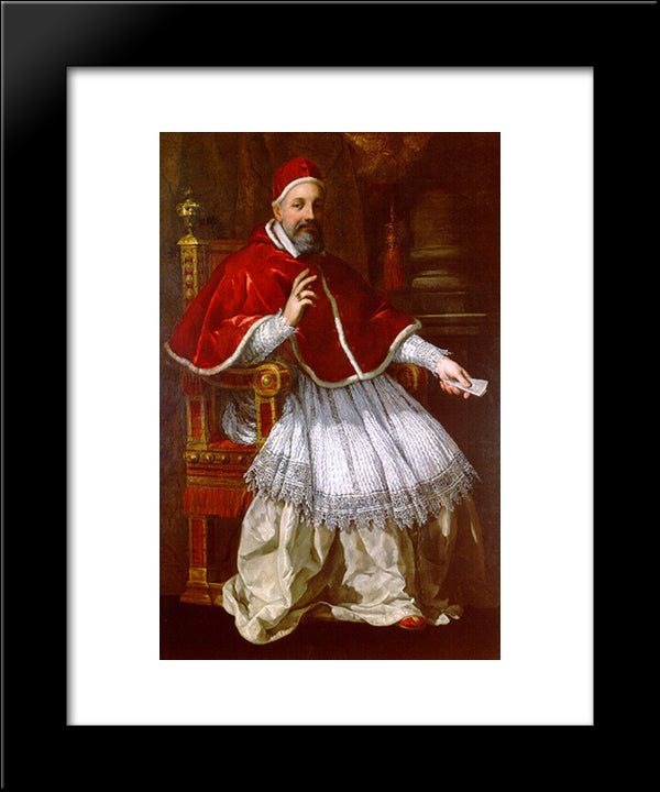 Pope Urbanus Viii (Maffeo Barberini) 20x24 Black Modern Wood Framed Art Print Poster by Cortona, Pietro da