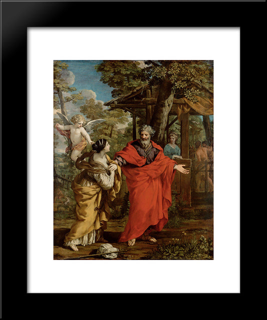 Return Of Hagar 20x24 Black Modern Wood Framed Art Print Poster by Cortona, Pietro da