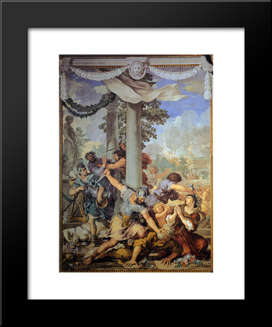 The Age Of Iron 20x24 Black Modern Wood Framed Art Print Poster by Cortona, Pietro da