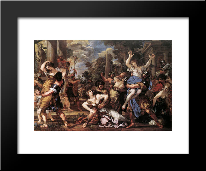 The Rape Of The Sabine Women 20x24 Black Modern Wood Framed Art Print Poster by Cortona, Pietro da