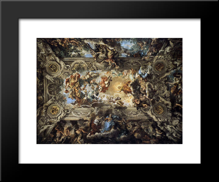 The Triumph Of Divine Providence 20x24 Black Modern Wood Framed Art Print Poster by Cortona, Pietro da