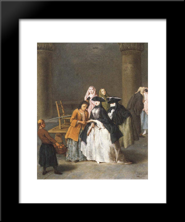 A Fortune Teller At Venice 20x24 Black Modern Wood Framed Art Print Poster by Longhi, Pietro