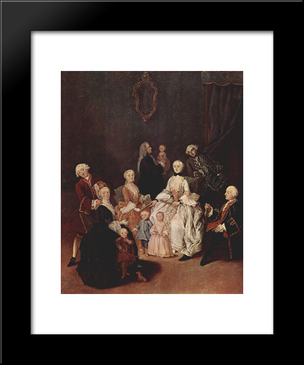 A Patrician Family 20x24 Black Modern Wood Framed Art Print Poster by Longhi, Pietro