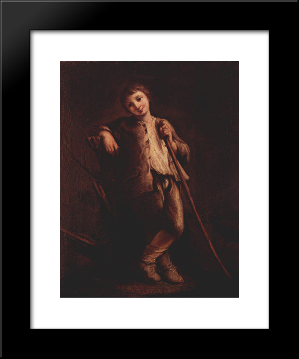 A Shepherd Boy 20x24 Black Modern Wood Framed Art Print Poster by Longhi, Pietro