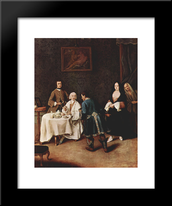 A Visit To A Lord 20x24 Black Modern Wood Framed Art Print Poster by Longhi, Pietro