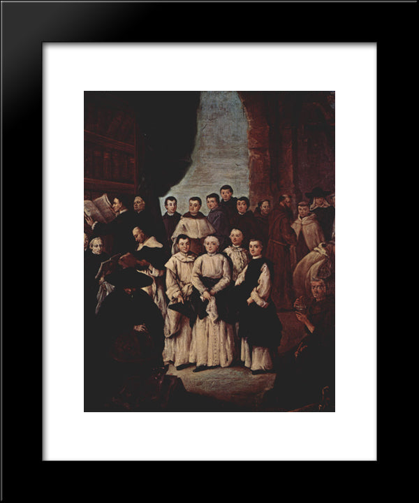 Friars In Venice 20x24 Black Modern Wood Framed Art Print Poster by Longhi, Pietro