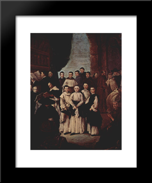 Friars In Venice 20x24 Black Modern Wood Framed Art Print Poster by Longhi, Pietro