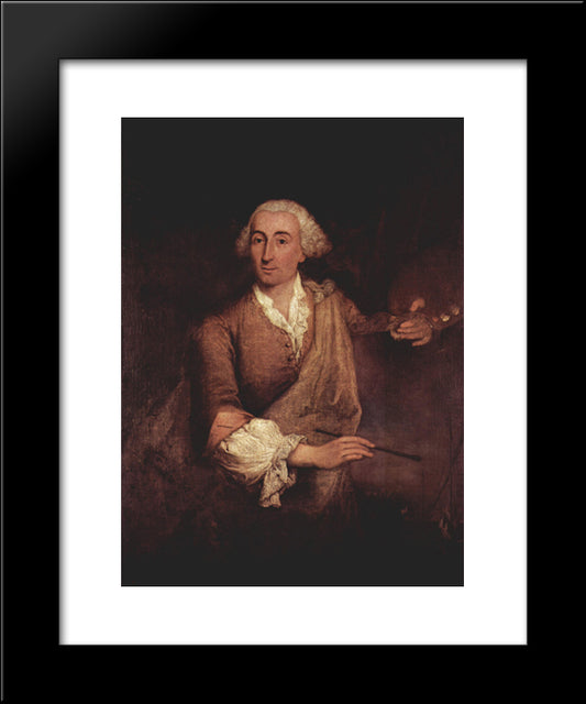 Portrait Of Francesco Guardi 20x24 Black Modern Wood Framed Art Print Poster by Longhi, Pietro