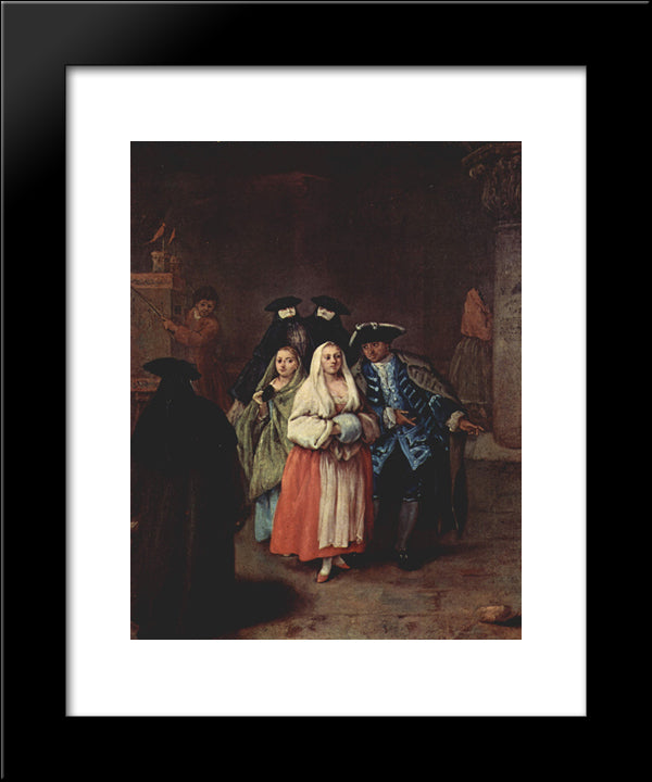 The `New World' 20x24 Black Modern Wood Framed Art Print Poster by Longhi, Pietro