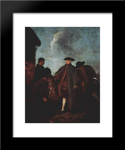 The Arrival Of The Nobleman 20x24 Black Modern Wood Framed Art Print Poster by Longhi, Pietro