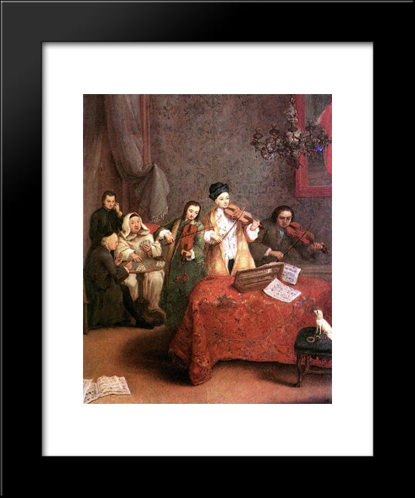 The Concert 20x24 Black Modern Wood Framed Art Print Poster by Longhi, Pietro