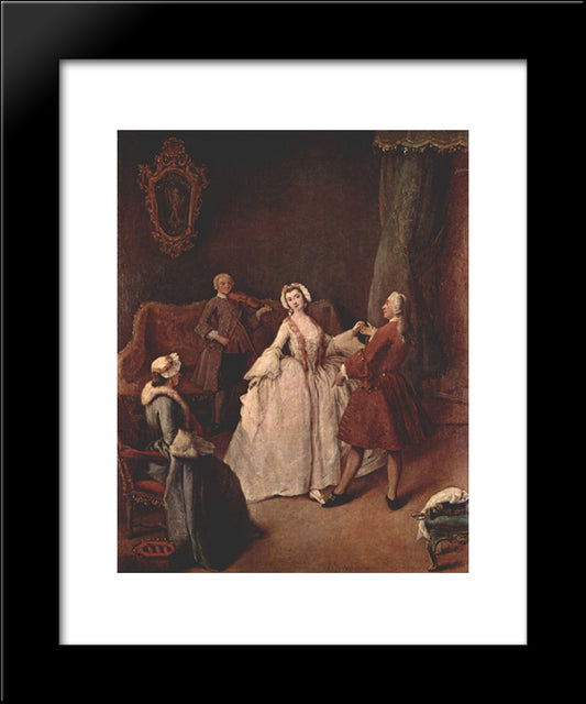 The Dancing Lesson 20x24 Black Modern Wood Framed Art Print Poster by Longhi, Pietro