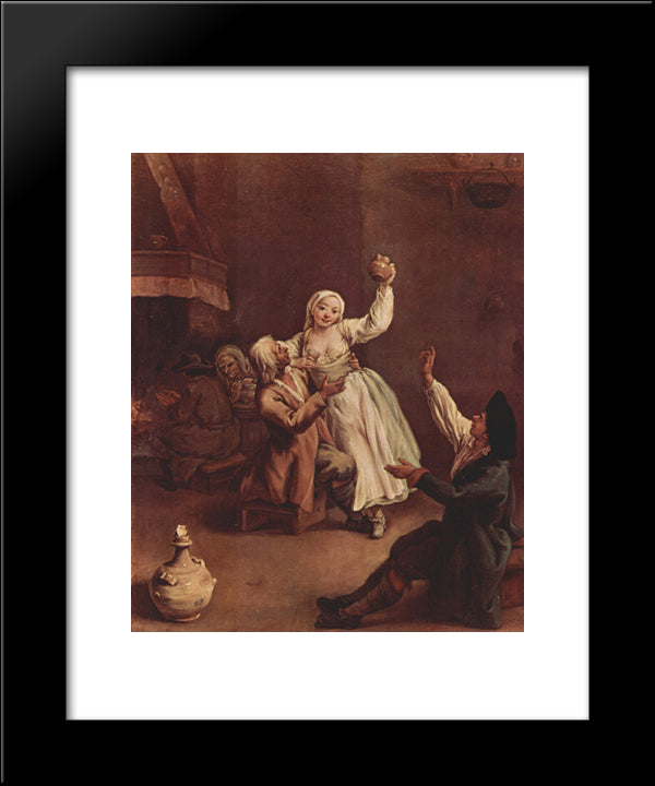 The Happy Couple 20x24 Black Modern Wood Framed Art Print Poster by Longhi, Pietro