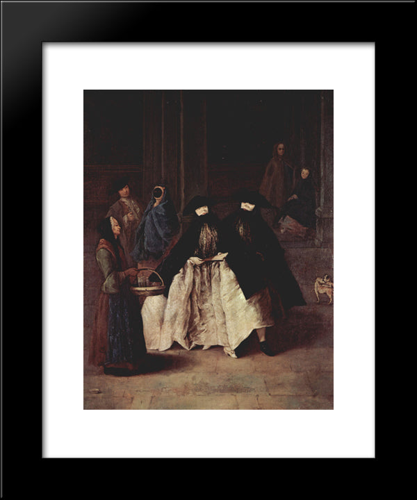 The Perfume Seller 20x24 Black Modern Wood Framed Art Print Poster by Longhi, Pietro