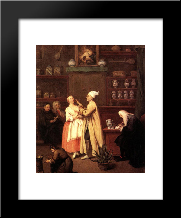 The Pharmacist 20x24 Black Modern Wood Framed Art Print Poster by Longhi, Pietro