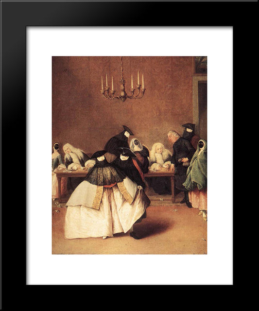 The Ridotto 20x24 Black Modern Wood Framed Art Print Poster by Longhi, Pietro