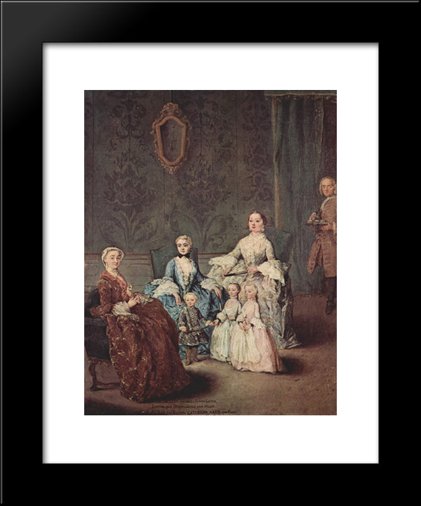 The Sagredo Family 20x24 Black Modern Wood Framed Art Print Poster by Longhi, Pietro