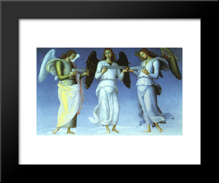 Angels (Detail) 20x24 Black Modern Wood Framed Art Print Poster by Perugino, Pietro