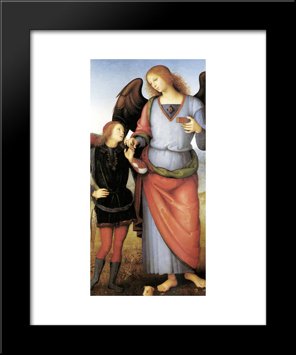 Archangel Raphael With Tobias 20x24 Black Modern Wood Framed Art Print Poster by Perugino, Pietro
