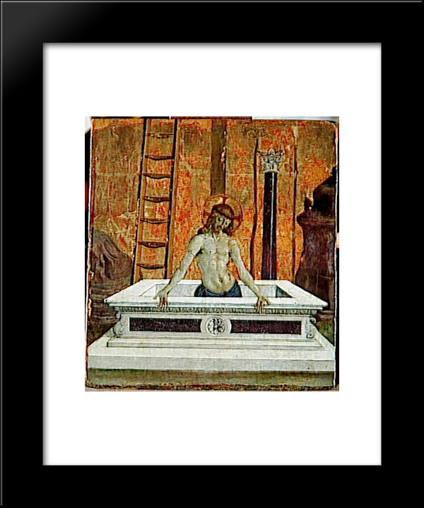 Dead Christ At The Tomb 20x24 Black Modern Wood Framed Art Print Poster by Perugino, Pietro