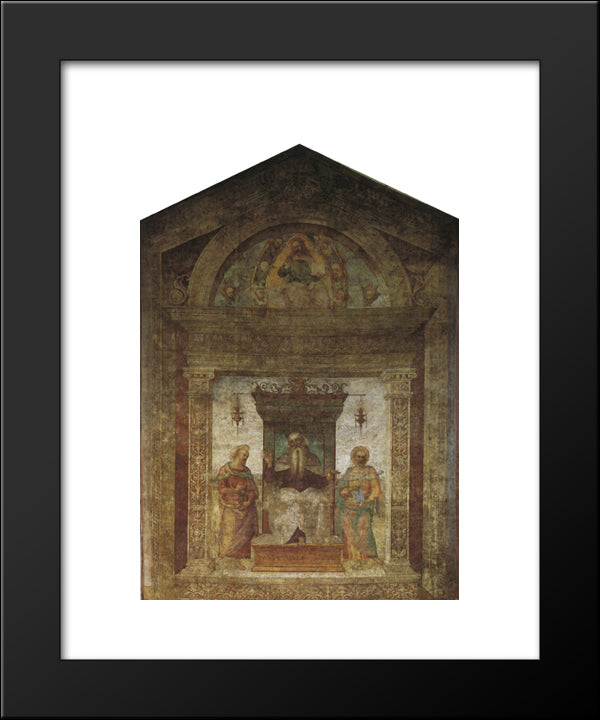 Lord And Cherubs 20x24 Black Modern Wood Framed Art Print Poster by Perugino, Pietro