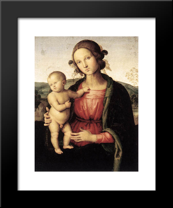 Madonna And Child 20x24 Black Modern Wood Framed Art Print Poster by Perugino, Pietro