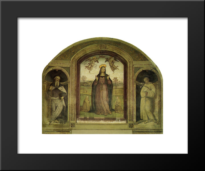 Madonna Delle Grazie 20x24 Black Modern Wood Framed Art Print Poster by Perugino, Pietro