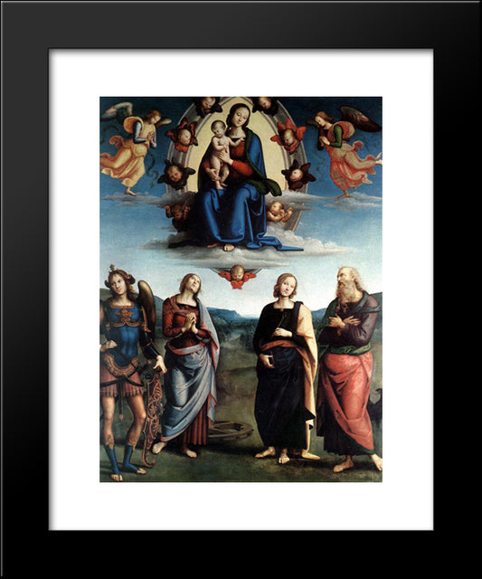 Madonna In Glory With The Child And Saints 20x24 Black Modern Wood Framed Art Print Poster by Perugino, Pietro