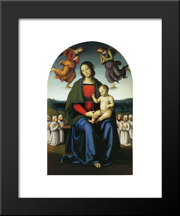 Madonna Of Consolation 20x24 Black Modern Wood Framed Art Print Poster by Perugino, Pietro