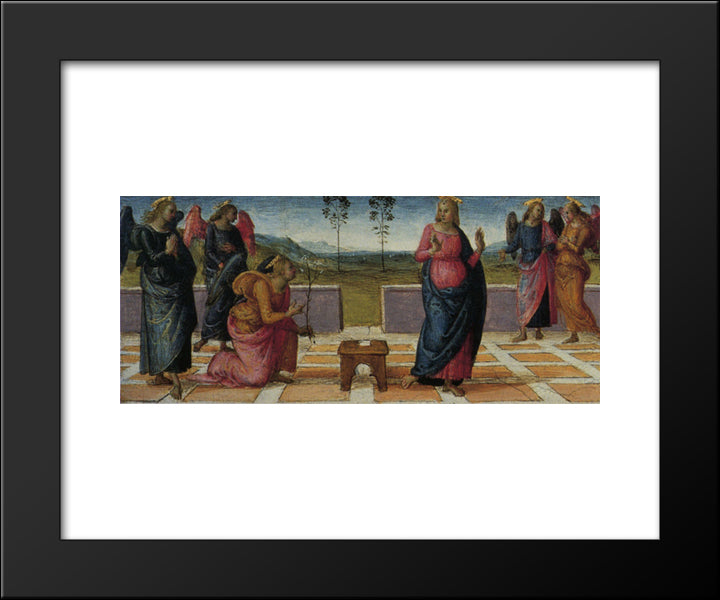 Madonna Of Loreta (Annunciation) 20x24 Black Modern Wood Framed Art Print Poster by Perugino, Pietro