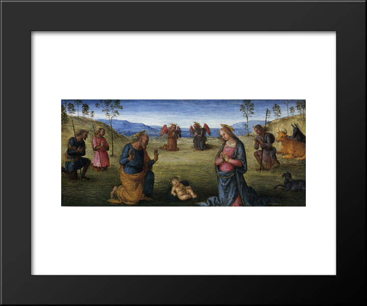 Madonna Of Loreta (Nativity) 20x24 Black Modern Wood Framed Art Print Poster by Perugino, Pietro