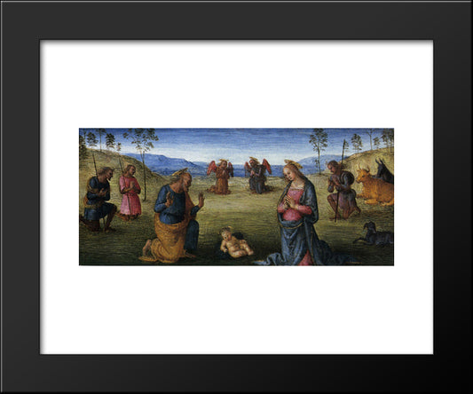 Madonna Of Loreta (Nativity) 20x24 Black Modern Wood Framed Art Print Poster by Perugino, Pietro