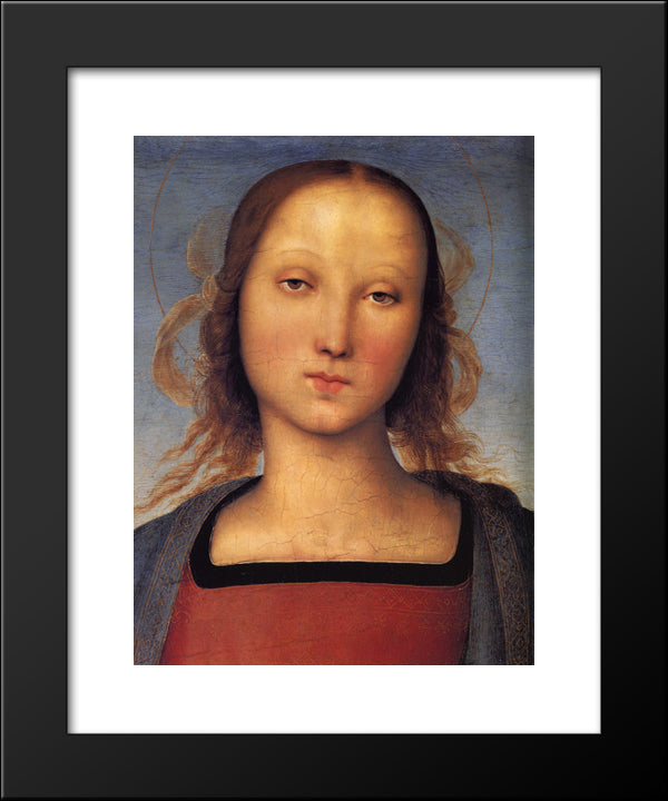 Madonna With Child (Particular Detail) 20x24 Black Modern Wood Framed Art Print Poster by Perugino, Pietro