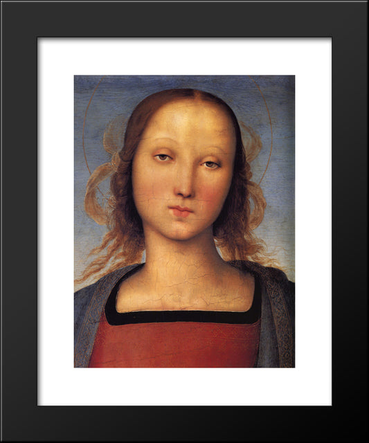 Madonna With Child (Particular Detail) 20x24 Black Modern Wood Framed Art Print Poster by Perugino, Pietro