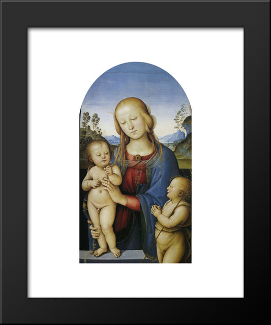 Madonna With Children And St.John 20x24 Black Modern Wood Framed Art Print Poster by Perugino, Pietro