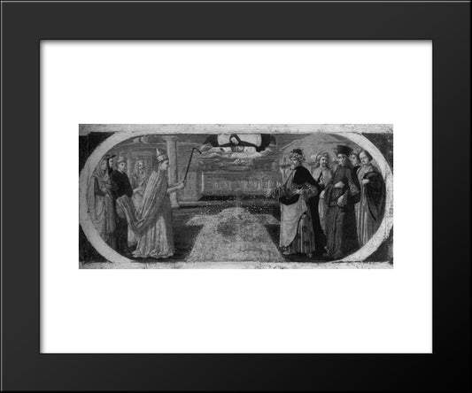 Miracle Of Snow And Foundation Of Santa Maria Maggiore 20x24 Black Modern Wood Framed Art Print Poster by Perugino, Pietro
