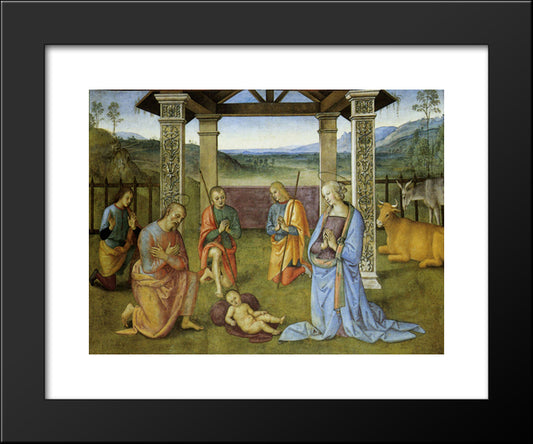 Nativity  20x24 Black Modern Wood Framed Art Print Poster by Perugino, Pietro
