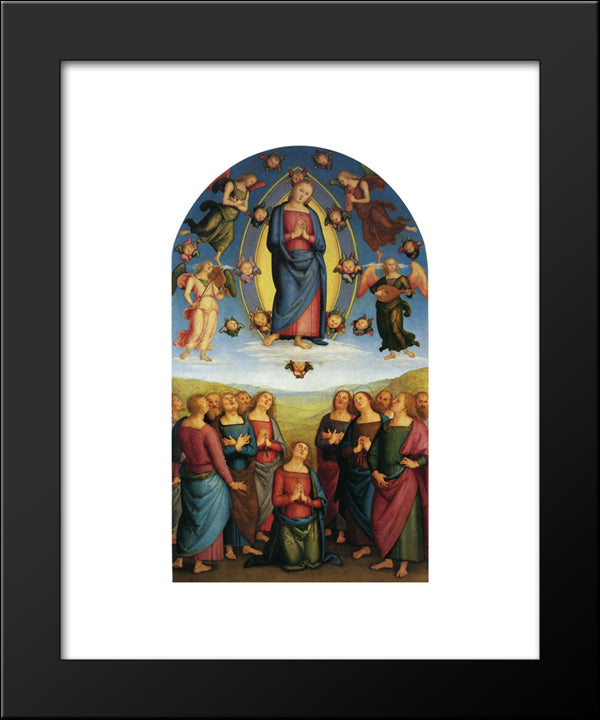 Pala Di Corciano (Assumption Of Mary) 20x24 Black Modern Wood Framed Art Print Poster by Perugino, Pietro