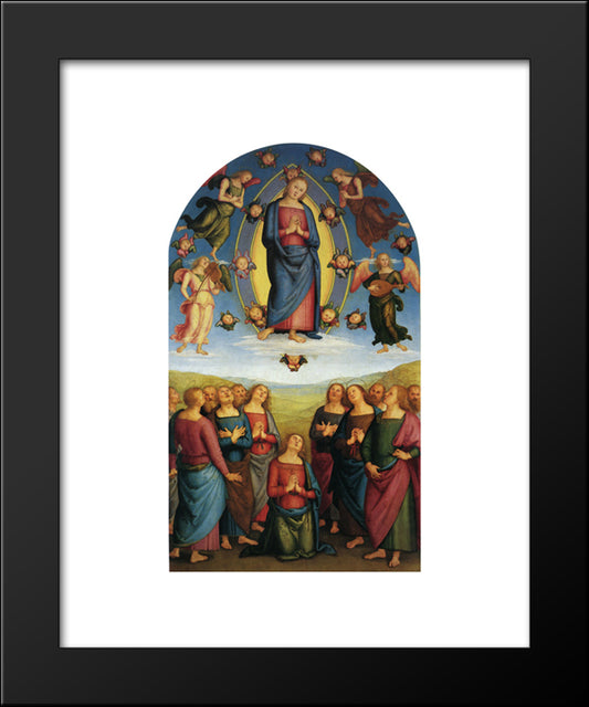Pala Di Corciano (Assumption Of Mary) 20x24 Black Modern Wood Framed Art Print Poster by Perugino, Pietro