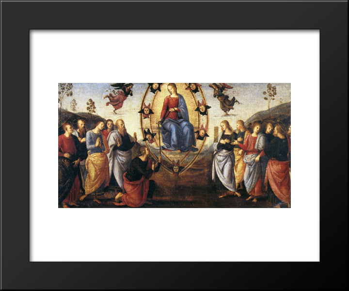 Pala Di Fano (Assumption) 20x24 Black Modern Wood Framed Art Print Poster by Perugino, Pietro