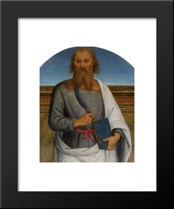 Pala Di Sant Agostino (St. Bartolomeo) 20x24 Black Modern Wood Framed Art Print Poster by Perugino, Pietro