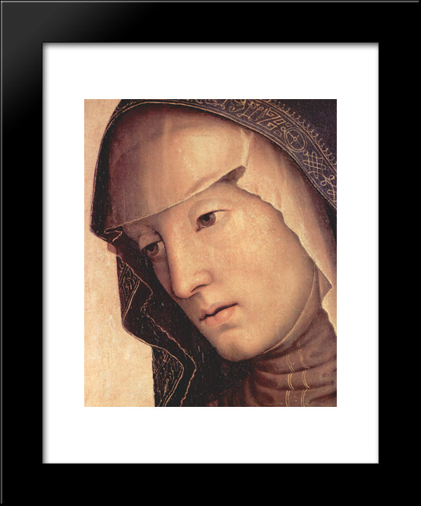 Pieta. Maria (Detail) 20x24 Black Modern Wood Framed Art Print Poster by Perugino, Pietro