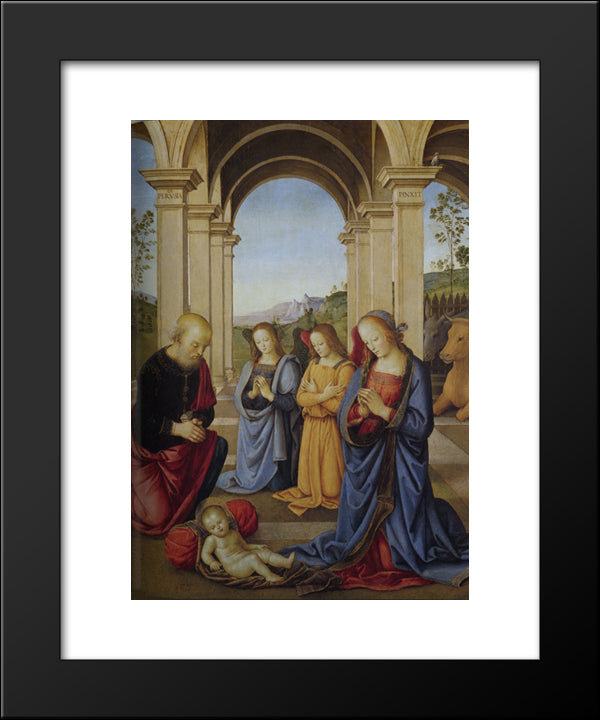 Polyptych Albani Torlonia (Particular Detail) 20x24 Black Modern Wood Framed Art Print Poster by Perugino, Pietro