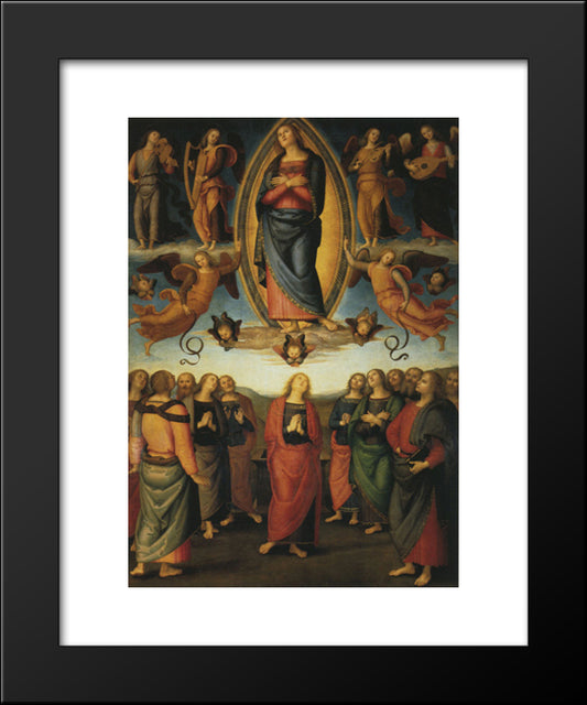 Polyptych Annunziata (Assumption Of Mary) 20x24 Black Modern Wood Framed Art Print Poster by Perugino, Pietro