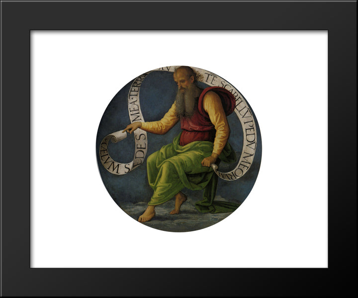 Polyptych Of St. Peter (Prophet Isaiah) 20x24 Black Modern Wood Framed Art Print Poster by Perugino, Pietro