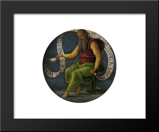 Polyptych Of St. Peter (Prophet Isaiah) 20x24 Black Modern Wood Framed Art Print Poster by Perugino, Pietro