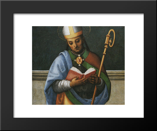 Polyptych Of St. Peter (San Costanzo) 20x24 Black Modern Wood Framed Art Print Poster by Perugino, Pietro