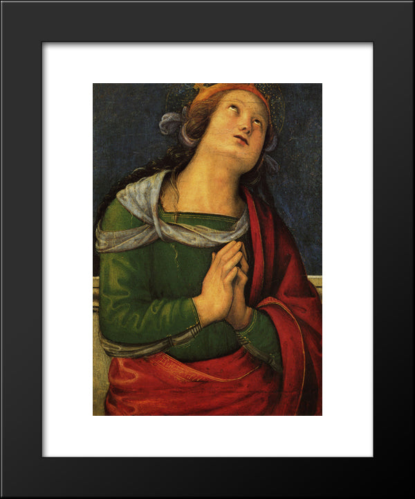 Polyptych Of St. Peter (Santa Flavia) 20x24 Black Modern Wood Framed Art Print Poster by Perugino, Pietro