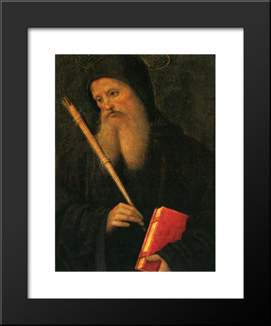 Polyptych Of St. Peter (St. Benedict) 20x24 Black Modern Wood Framed Art Print Poster by Perugino, Pietro